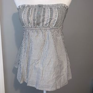 Gray tube top with lace and ruffles hollister style